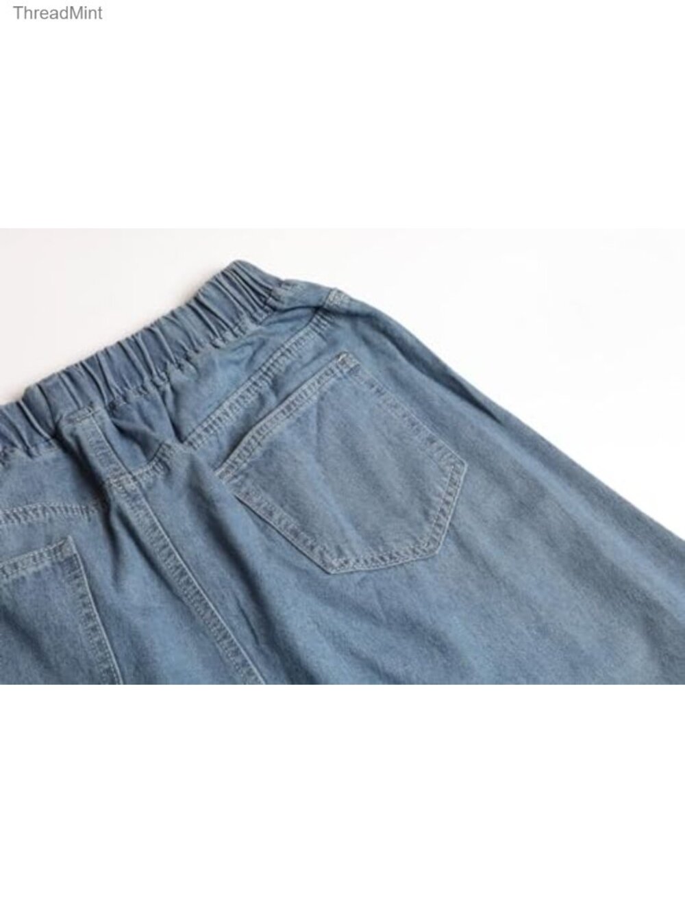 Vintage Frayed Hem Maxi Denim Skirt A-Line Distressed Flowy Long Skirt - Picture 3 of 6